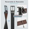 imageCHAOREN Reversible Belt Men 1 Piece  125 Leather Dress Belt  Trim to Fit for Elegant StyleLight BrownBlack Width 38mm