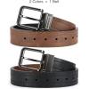 imageCHAOREN Reversible Belt Men 1 Piece  125 Leather Dress Belt  Trim to Fit for Elegant StyleLight BrownBlack Width 38mm