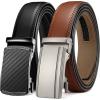 imageCHAOREN Mens Dress Belt Leather 2 Pack  Mens Ratchet Belt for Dress Shirt and Pants Every Occasion 32mmCharcoal Depiction BlackTan