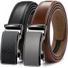 imageCHAOREN Mens Dress Belt Leather 2 Pack  Mens Ratchet Belt for Dress Shirt and Pants Every Occasion 32mmWeaven BlackCognac