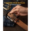 image:imageCHAOREN Western Belts for Men without Buckle  Cowboy Belt 15 Full Grain Leather Belt for Jeans  One Solid Piece LeatherFull Grain Floral Brown