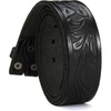 image:imageCHAOREN Western Belts for Men without Buckle  Cowboy Belt 15 Full Grain Leather Belt for Jeans  One Solid Piece LeatherFull Grain Floral Black
