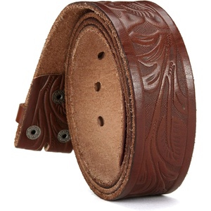 image:imageCHAOREN Western Belts for Men without Buckle  Cowboy Belt 15 Full Grain Leather Belt for Jeans  One Solid Piece LeatherFull Grain Dark Brown