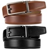 image:imageCHAOREN Click Belts for Men 2 Pack  Mens Ratchet Leather Belt 1 38 for Dress and Casual  Micro Adjustable Belt FitBlackCognac