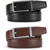 image:imageCHAOREN Click Belts for Men 2 Pack  Mens Ratchet Leather Belt 1 38 for Dress and Casual  Micro Adjustable Belt FitBlackDark Brown