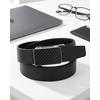 image:imageCHAOREN Ratchet Belt Men  35mm Mens Belt Leather for Casual Jeans  Versatile Fit Customizable StyleCarbon Fiber  Black