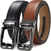 image:imageCHAOREN Click Belts for Men 2 Pack  Mens Ratchet Leather Belt 1 38 for Dress and Casual  Micro Adjustable Belt FitBlackTan