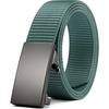 image:imageCHAOREN Nylon Ratchet Belts for Men  Adjustable Web Belt  Automatic Slide Buckle for Casual Golf WorkTeal Blue