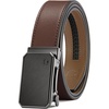 image:imageCHAOREN Ratchet Belt Men  35mm Mens Belt Leather for Casual Jeans  Versatile Fit Customizable StyleGun Metal  Dark Brown