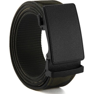 image:imageCHAOREN 15 Nylon Ratchet Belts for Men  Adjustable Casual Work Belt with Slide Buckle  Trim to FitFrosted Matte  Black Camo