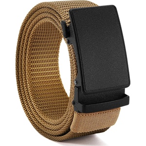 image:imageCHAOREN 15 Nylon Ratchet Belts for Men  Adjustable Casual Work Belt with Slide Buckle  Trim to FitFrosted Matte  Coyote Bronze