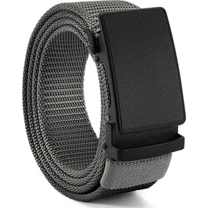 image:imageCHAOREN 15 Nylon Ratchet Belts for Men  Adjustable Casual Work Belt with Slide Buckle  Trim to FitFrosted Matte  Grey