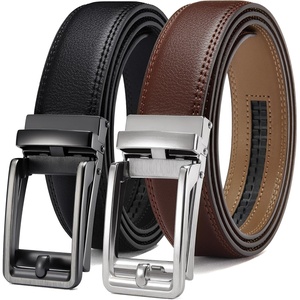 image:imageCHAOREN Click Belts for Men 2 Pack  Mens Ratchet Leather Belt 1 38 for Dress and Casual  Micro Adjustable Belt FitBlackDark Brown