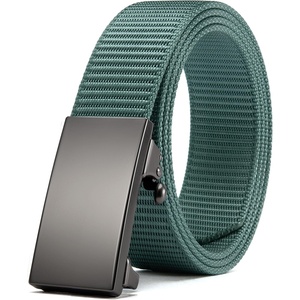image:imageCHAOREN Nylon Ratchet Belts for Men  Adjustable Web Belt  Automatic Slide Buckle for Casual Golf WorkTeal Blue