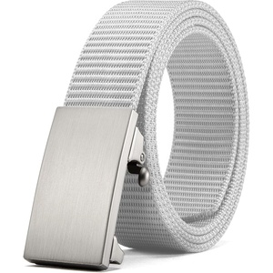 image:imageCHAOREN Nylon Ratchet Belts for Men  Adjustable Web Belt  Automatic Slide Buckle for Casual Golf WorkWhite