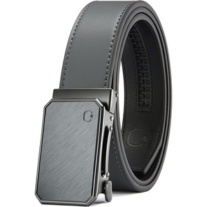 image:imageCHAOREN Ratchet Belt Men  35mm Mens Belt Leather for Casual Jeans  Versatile Fit Customizable StyleGrey Stone  Grey