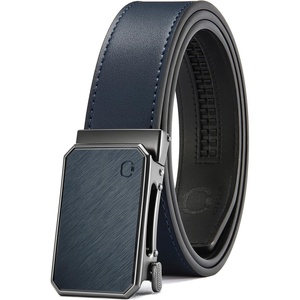 image:imageCHAOREN Ratchet Belt Men  35mm Mens Belt Leather for Casual Jeans  Versatile Fit Customizable StyleNavy Stone  Navy