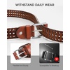 image:imageCHAOREN Mens Braided Leather Belt Casual Woven Leather Belt for Men 35mm Width for Dress Jeans GolfCognac