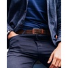 image:imageCHAOREN Mens Braided Leather Belt Casual Woven Leather Belt for Men 35mm Width for Dress Jeans GolfCognac