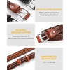 image:imageCHAOREN Mens Braided Leather Belt Casual Woven Leather Belt for Men 35mm Width for Dress Jeans GolfGradient Brown