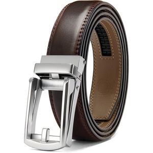 image:imageCHAOREN Mens Dress Belt  Ratchet Belt Leather 1 14 Comfort Click  Perfect Companion to Mens Dress ShoesSilver  Burgundy