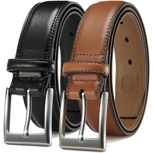 image:imageCHAOREN Leather Dress Belt Men 2 Pack  1 38 Mens Belts for Work Business Casual JeansClassic BlackTan