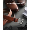 image:imageCHAOREN Mens Leather Belt  1 38 Dress Belt for Business amp Casual Wear  Reinforced Stitching Classic Style Comfortable Fit GiftBoxed Pairs with Suits Slacks and JeansTan