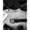 image:imageCHAOREN Mens Leather Belt  1 38 Dress Belt for Business amp Casual Wear  Reinforced Stitching Classic Style Comfortable Fit GiftBoxed Pairs with Suits Slacks and JeansBlack