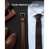 image:imageCHAOREN Mens Leather Belt  1 38 Dress Belt for Business amp Casual Wear  Reinforced Stitching Classic Style Comfortable Fit GiftBoxed Pairs with Suits Slacks and JeansCognac