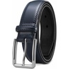 image:imageCHAOREN Mens Leather Belt  1 38 Dress Belt for Business amp Casual Wear  Reinforced Stitching Classic Style Comfortable Fit GiftBoxed Pairs with Suits Slacks and JeansBlue