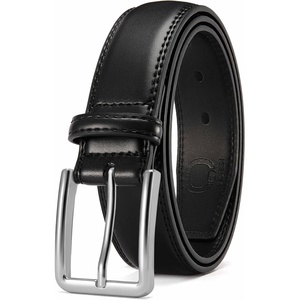 image:imageCHAOREN Mens Leather Belt  1 38 Dress Belt for Business amp Casual Wear  Reinforced Stitching Classic Style Comfortable Fit GiftBoxed Pairs with Suits Slacks and JeansClassic Black