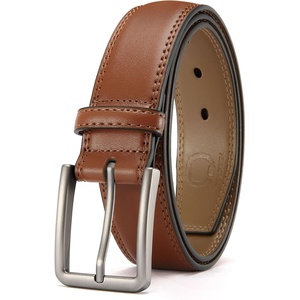 image:imageCHAOREN Mens Leather Belt  1 38 Dress Belt for Business amp Casual Wear  Reinforced Stitching Classic Style Comfortable Fit GiftBoxed Pairs with Suits Slacks and JeansTan