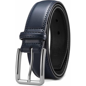 image:imageCHAOREN Mens Leather Belt  1 38 Dress Belt for Business amp Casual Wear  Reinforced Stitching Classic Style Comfortable Fit GiftBoxed Pairs with Suits Slacks and JeansBlue