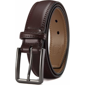 image:imageCHAOREN Mens Leather Belt  1 38 Dress Belt for Business amp Casual Wear  Reinforced Stitching Classic Style Comfortable Fit GiftBoxed Pairs with Suits Slacks and JeansDark Brown