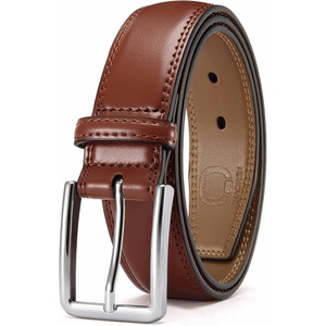 image:imageCHAOREN Mens Leather Belt  1 38 Dress Belt for Business amp Casual Wear  Reinforced Stitching Classic Style Comfortable Fit GiftBoxed Pairs with Suits Slacks and JeansBrown