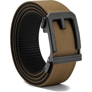 image:imageCHAOREN Ratchet Tactical Belt Men  15 Adjustable Nylon Work Belt  Quick Release Slide Buckle Heavy Duty Support for EDC Military Hiking Trim to FitFrosted Matte  Stitched Khaki