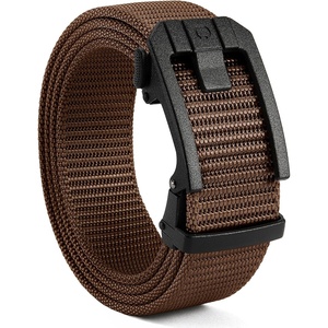 image:imageCHAOREN Ratchet Tactical Belt Men  15 Adjustable Nylon Work Belt  Quick Release Slide Buckle Heavy Duty Support for EDC Military Hiking Trim to FitFrosted Matte  Brown