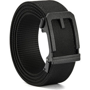 image:imageCHAOREN Ratchet Tactical Belt Men  15 Adjustable Nylon Work Belt  Quick Release Slide Buckle Heavy Duty Support for EDC Military Hiking Trim to FitFrosted Matte  Stitched Black